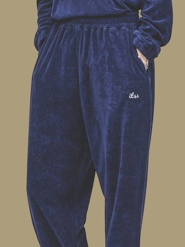 Terry loose fit jogger pants navy - IL TEMPO SELECT SHOP - BALAAN 1