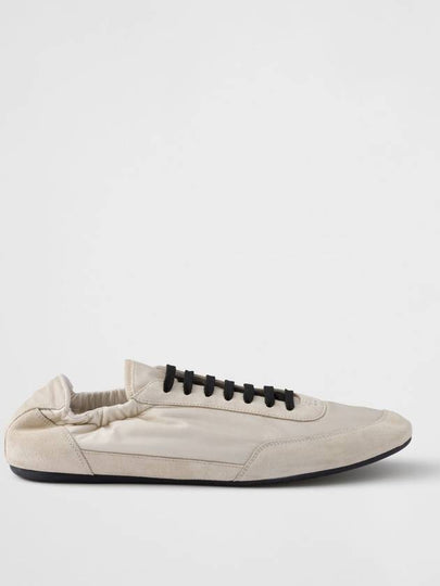 Re-Nylon Suede Low Top Sneakers White - PRADA - BALAAN 2