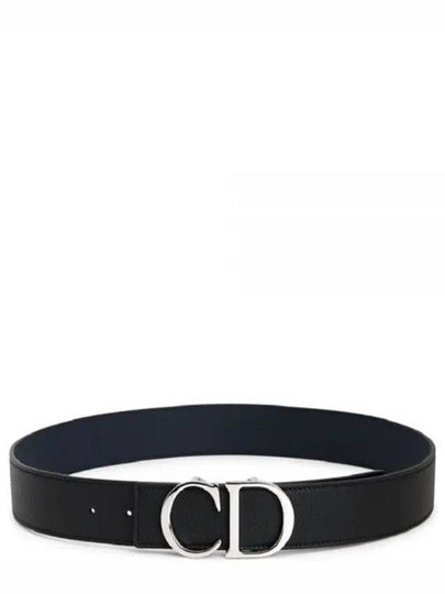 CD Logo Reversible Leather Belt Black Navy - DIOR - BALAAN 2