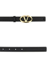 V Bold Edition Leather Belt Brown Black - VALENTINO - BALAAN 3