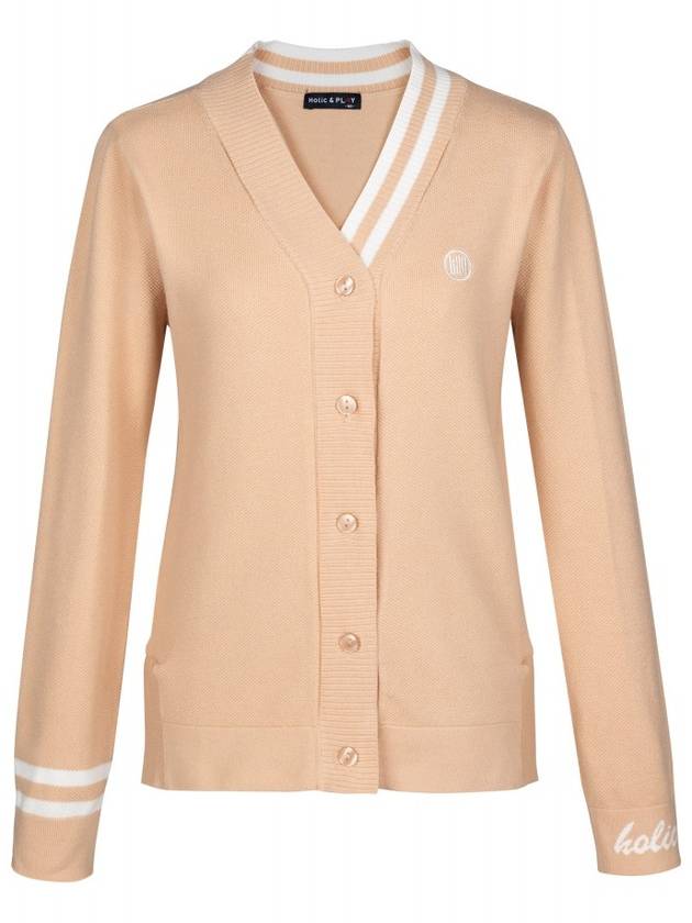 Women s V neck color combination cardigan HC3WCD001 - HOLIC&PLAY - BALAAN 3