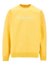 Embroidered Logo Organic Cotton Sweatshirt Yellow - SAINT LAURENT - BALAAN 2