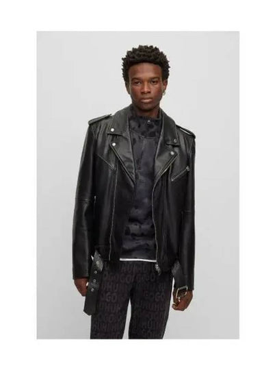 Buffalo Leather Slim Fit Suede Jacket Black - HUGO BOSS - BALAAN 2