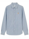 Fox Head Classic Cotton Long Sleeve Shirt Blue - MAISON KITSUNE - BALAAN 2