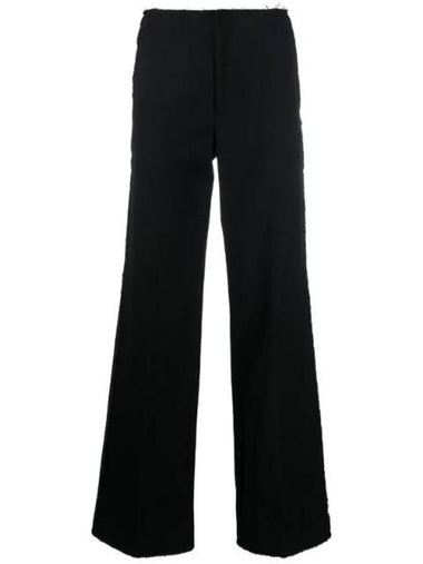 P-Prom-Fringes Boucle High Waist Straight Pants Black - DIESEL - BALAAN 1