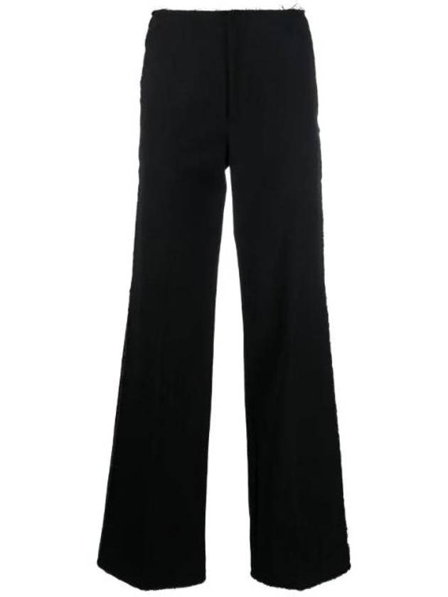 P-Prom-Fringes Boucle High Waist Straight Pants Black - DIESEL - BALAAN 1