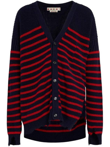 V-neck striped cardigan CDMG0127Q0UFC532 - MARNI - BALAAN 1