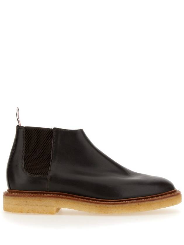 Crepe Sole Mid Top Calfskin Chelsea Boots Dark Brown - THOM BROWNE - BALAAN 2