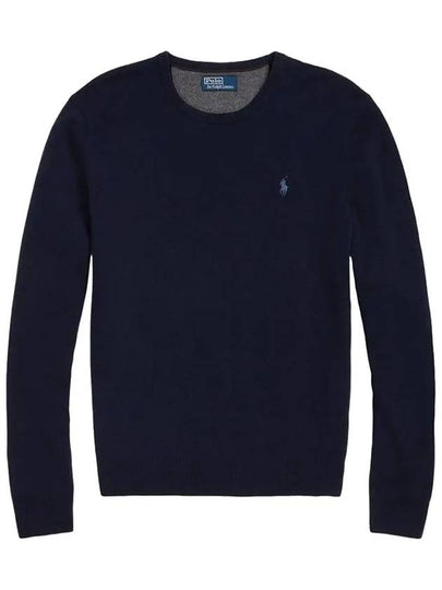 Logo Basic Pullover Knit Top Navy - POLO RALPH LAUREN - BALAAN 2