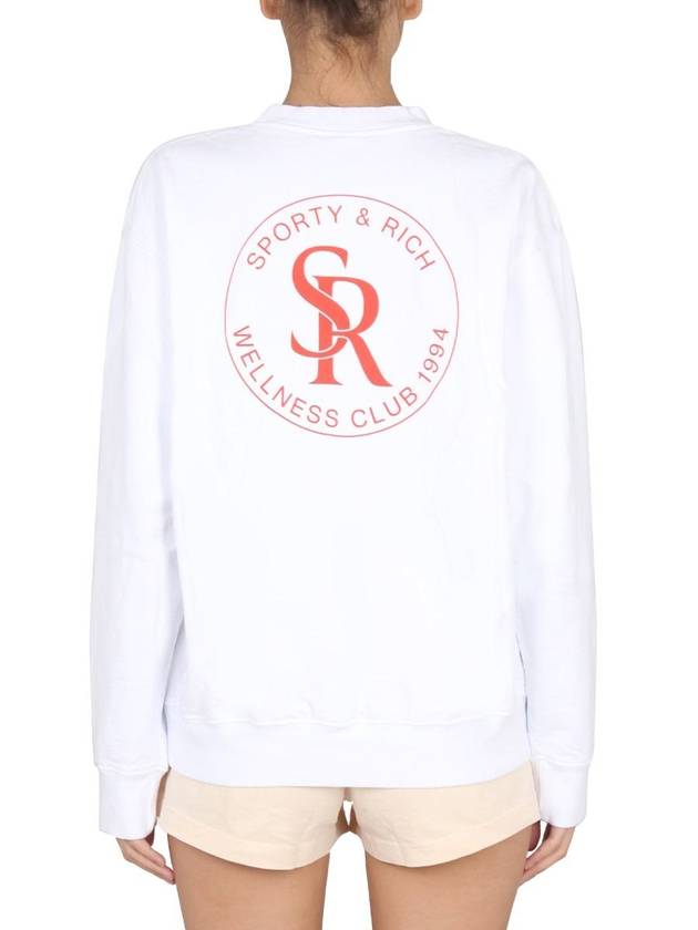 Women's Logo Print Sweatshirt White - SPORTY & RICH - BALAAN 8