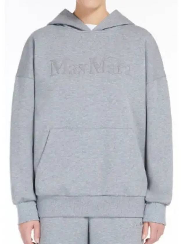 Sapore Embroidered Logo Hoodie Light Grey - MAX MARA - BALAAN 2