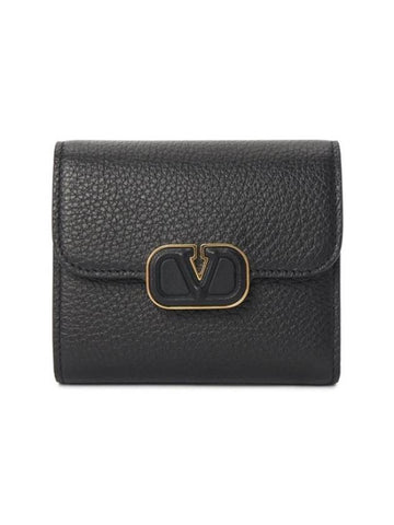 Women's V Logo Bicycle Wallet Black - VALENTINO - BALAAN 1