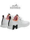 Depart Knit Calfskin Low Sneakers Blanc - HERMES - BALAAN 4