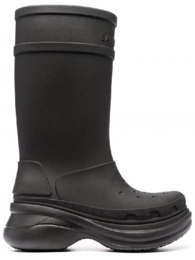 Women's Crocs Rubber Long Boots Black - BALENCIAGA - BALAAN 2