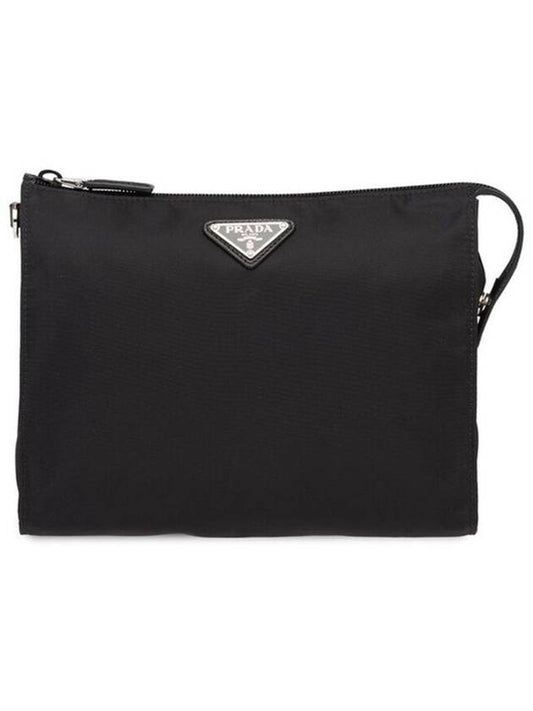 Re-Nylon Zipper Clutch Bag Black - PRADA - BALAAN 2