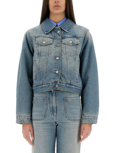 Victoria Beckham Padded Denim Jacket - VICTORIA BECKHAM - BALAAN 1