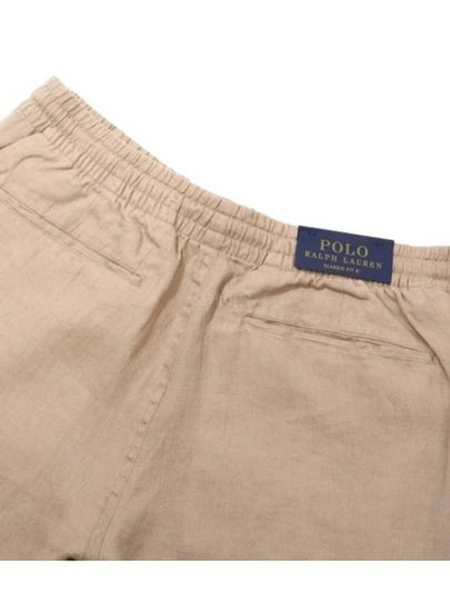 Embroidered Pony Logo Prepster Linen Shorts Brown - POLO RALPH LAUREN - BALAAN 2