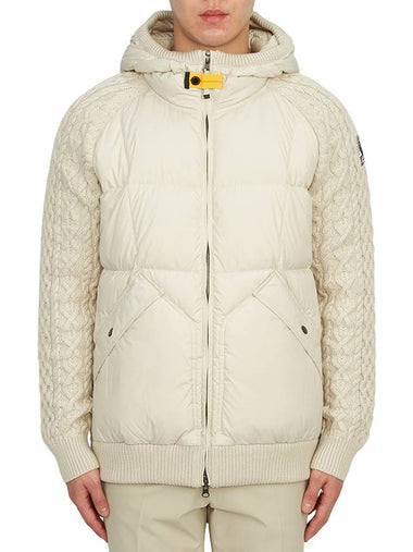 Cable Knit Sleeve Hooded Padded Bone - PARAJUMPERS - BALAAN 1