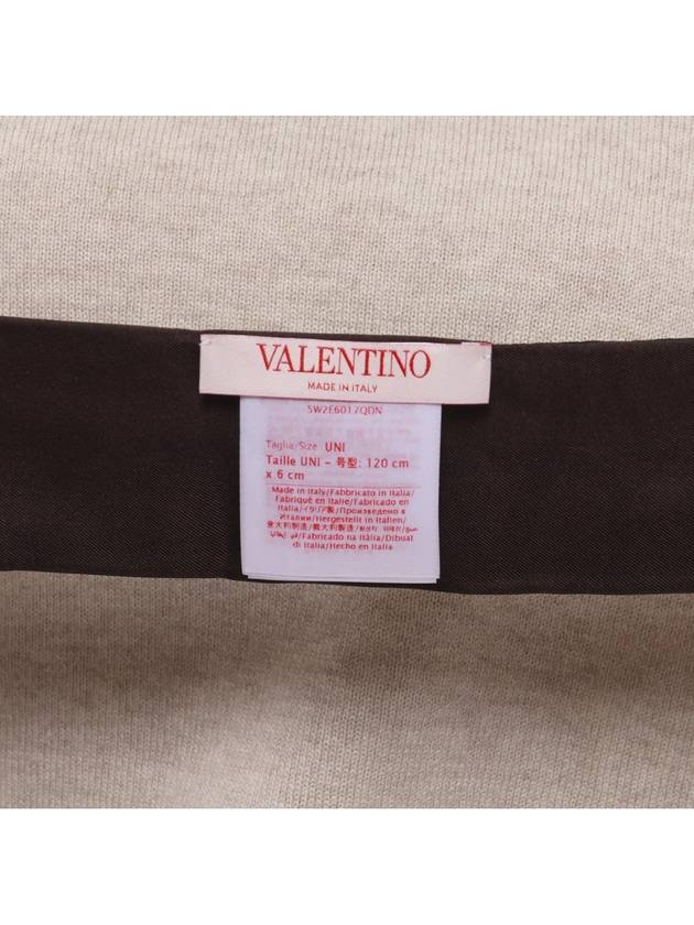 V Logo Signature Silk Scarf Brown - VALENTINO - BALAAN 7