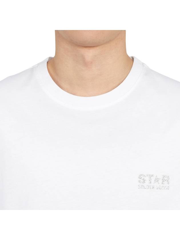 Men's Gold Star Glitter Logo Short Sleeve T-Shirt White - GOLDEN GOOSE - BALAAN 7