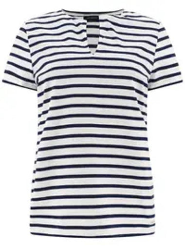 Striped Short Sleeve T-Shirt White Navy - SAINT JAMES - BALAAN 1