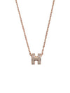 Mini Pop H Pendant Rose Gold & Marron Glace - HERMES - BALAAN 2