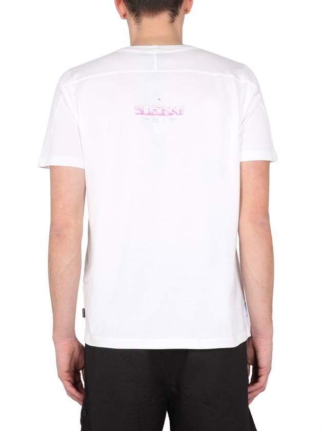 Shadow Back Graphic Print Short Sleeve T-Shirt  Natural White - STONE ISLAND - BALAAN 4