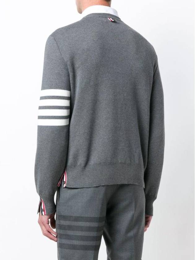 4 Bar Armband Milano Stitch Knit Top Mid Grey - THOM BROWNE - BALAAN 5