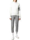 Milano Stitch Crewneck 4-Bar Cotton Crepe Knit Top White - THOM BROWNE - BALAAN 5