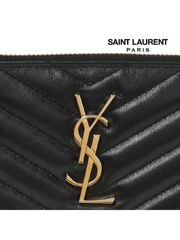 Matelasse Monogram Logo Strap Clutch Bag Black - SAINT LAURENT - BALAAN 7