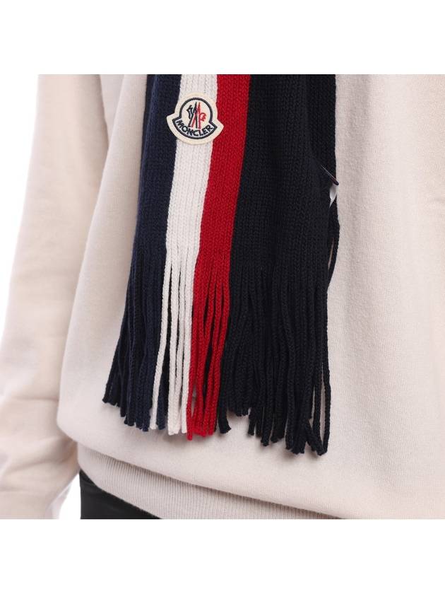 Men s Logo Patch Tricot Wool Muffler 3C00019 A9575 742 24F - MONCLER - BALAAN 6