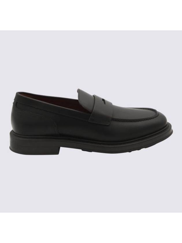 Travis Penny Leather Loafers Black - LORO PIANA - BALAAN 1