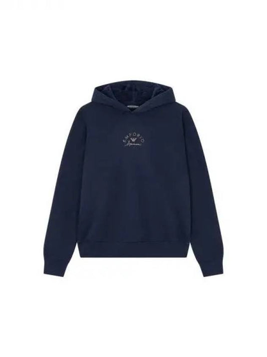 UNDERWEAR Women s Cubic Logo Lounge Hooded Sweatshirt Marine 270220 - EMPORIO ARMANI - BALAAN 1