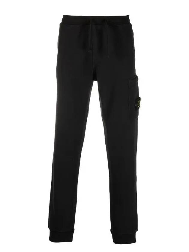 Waffen Patch Cotton Fleece Track Pants Black - STONE ISLAND - BALAAN 2