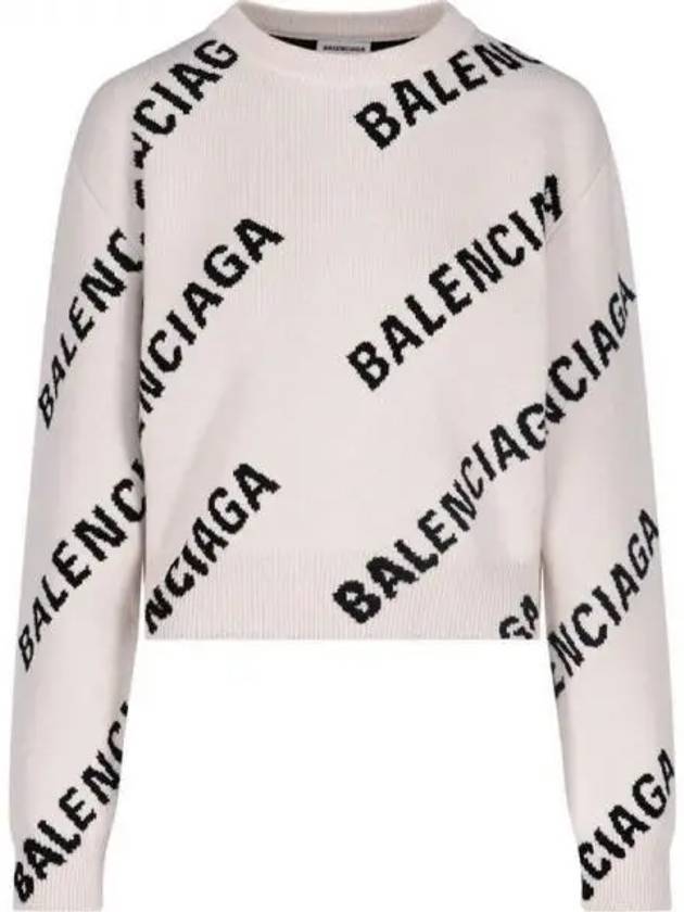 All over logo jacquard cotton wool knit 271012 - BALENCIAGA - BALAAN 1