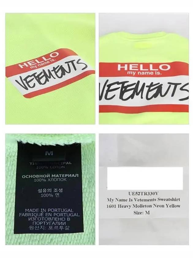 Hello Logo Print Sweatshirt Neon - VETEMENTS - BALAAN 5