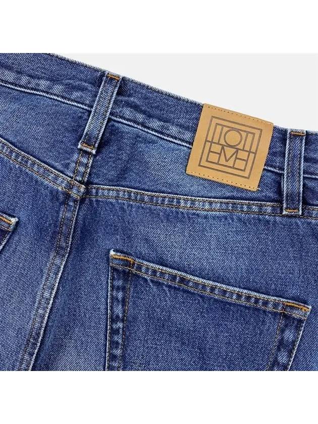 Logo Patch High Waisted Denim Jeans Blue - TOTEME - BALAAN 5