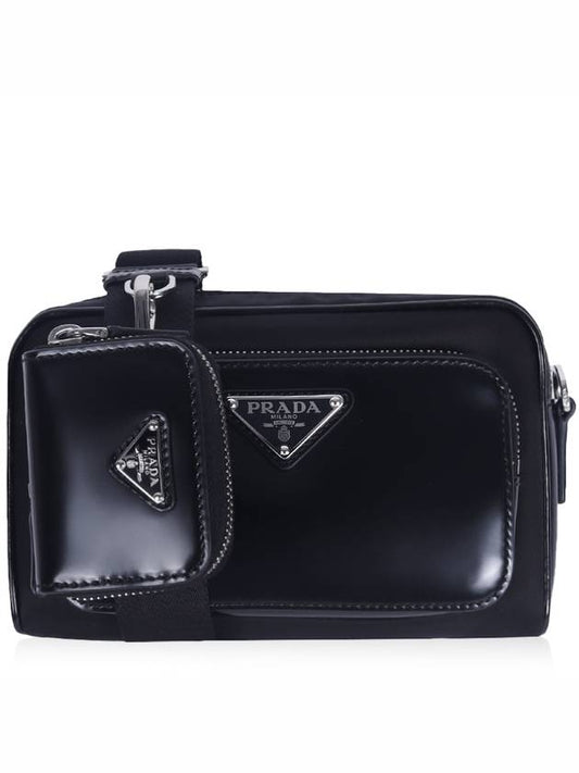 Re-Nylon Brushed Leather Shoulder Bag Black - PRADA - BALAAN 2