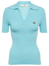 Marina Polo Knit Top Blue - VIVIENNE WESTWOOD - BALAAN 2