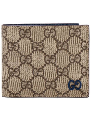 Logo GG Supreme Canvas Half Wallet Beige - GUCCI - BALAAN 1