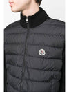 Moncler Men s Tricot Logo Patch Knit Mix Cardigan Jacket Black 9B00020 M1115 999 - MONCLER - BALAAN 2