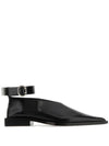 Pointed Toe Leather Flats Black - JIL SANDER - BALAAN 1