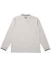 Bucket logo pique long sleeve t shirt LIGHT GRAY MAN - MALBON GOLF - BALAAN 2