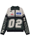 Racing knit zipper cardigan deep green - MSKN2ND - BALAAN 4