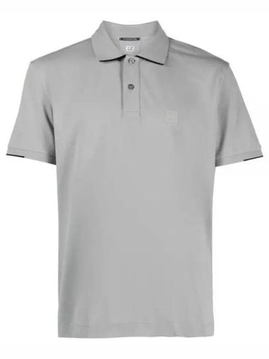 Men's Logo Patch Short Sleeve Polo Shirt Grey - CP COMPANY - BALAAN 1