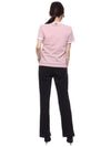 Women's Melange Jersey Ringer Short Sleeve T-Shirt Light Pink - THOM BROWNE - BALAAN 6