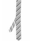Striped Silk Tie Light Grey - THOM BROWNE - BALAAN.