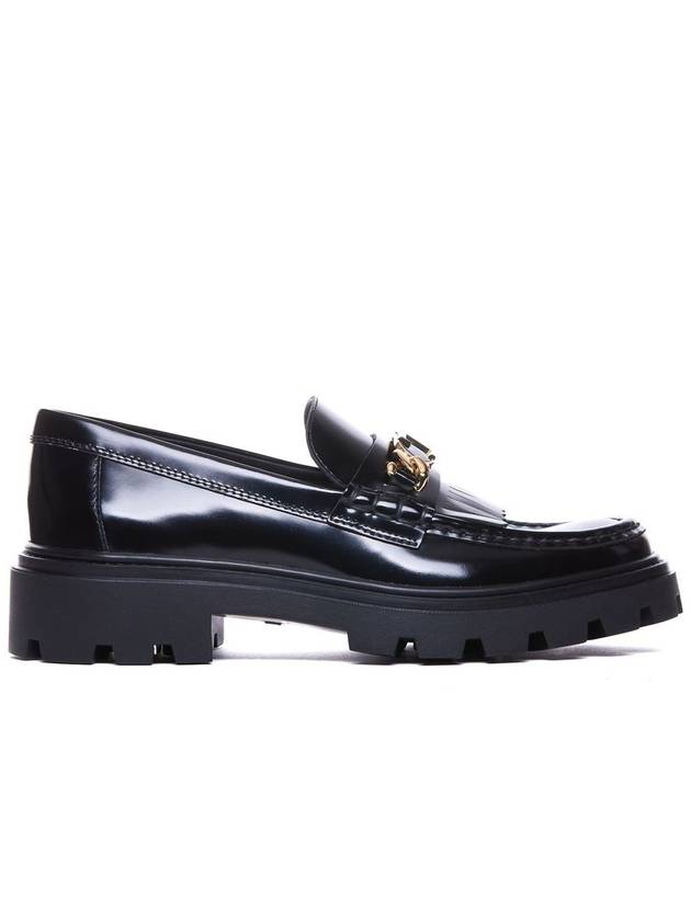 Leather Fringe Loafers Black - TOD'S - BALAAN 2