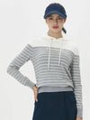 Women s striped hooded knit sweater DE3WSW261MG - DUVIK - BALAAN 6