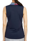 Women's Pleated Collar Sleeveless PK Shirt Navy - G/FORE - BALAAN 5